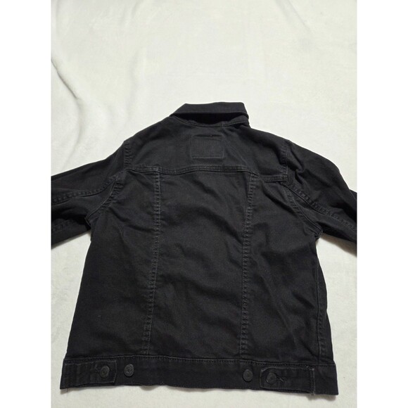 Levis Strauss Denim Jacket Womens Small Petite Black Trucker Button Up Classic - Picture 2 of 9